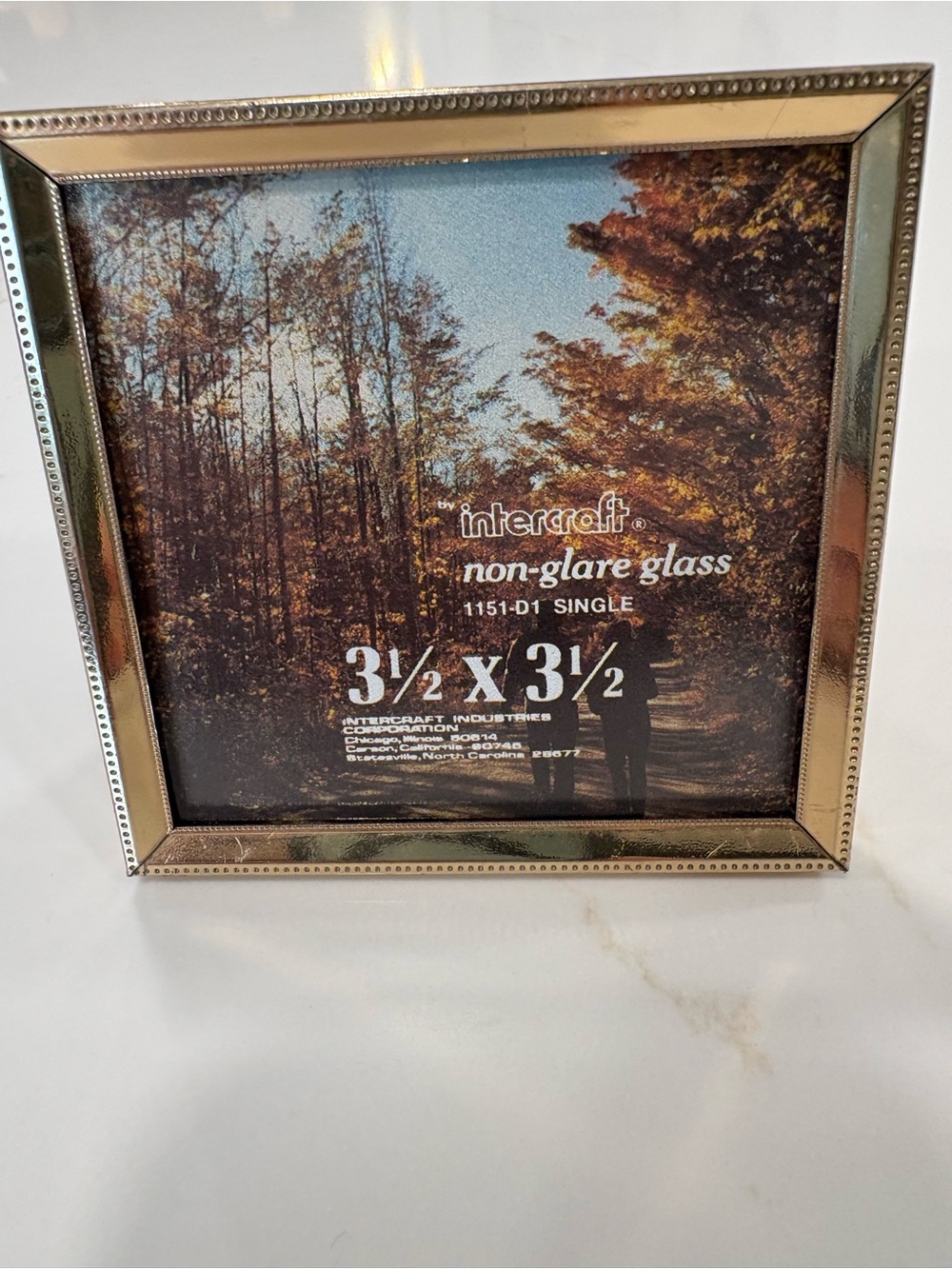 Intercraft Gold Beaded Metal Photo Frame 3½ x 3½ Vintage. 1980